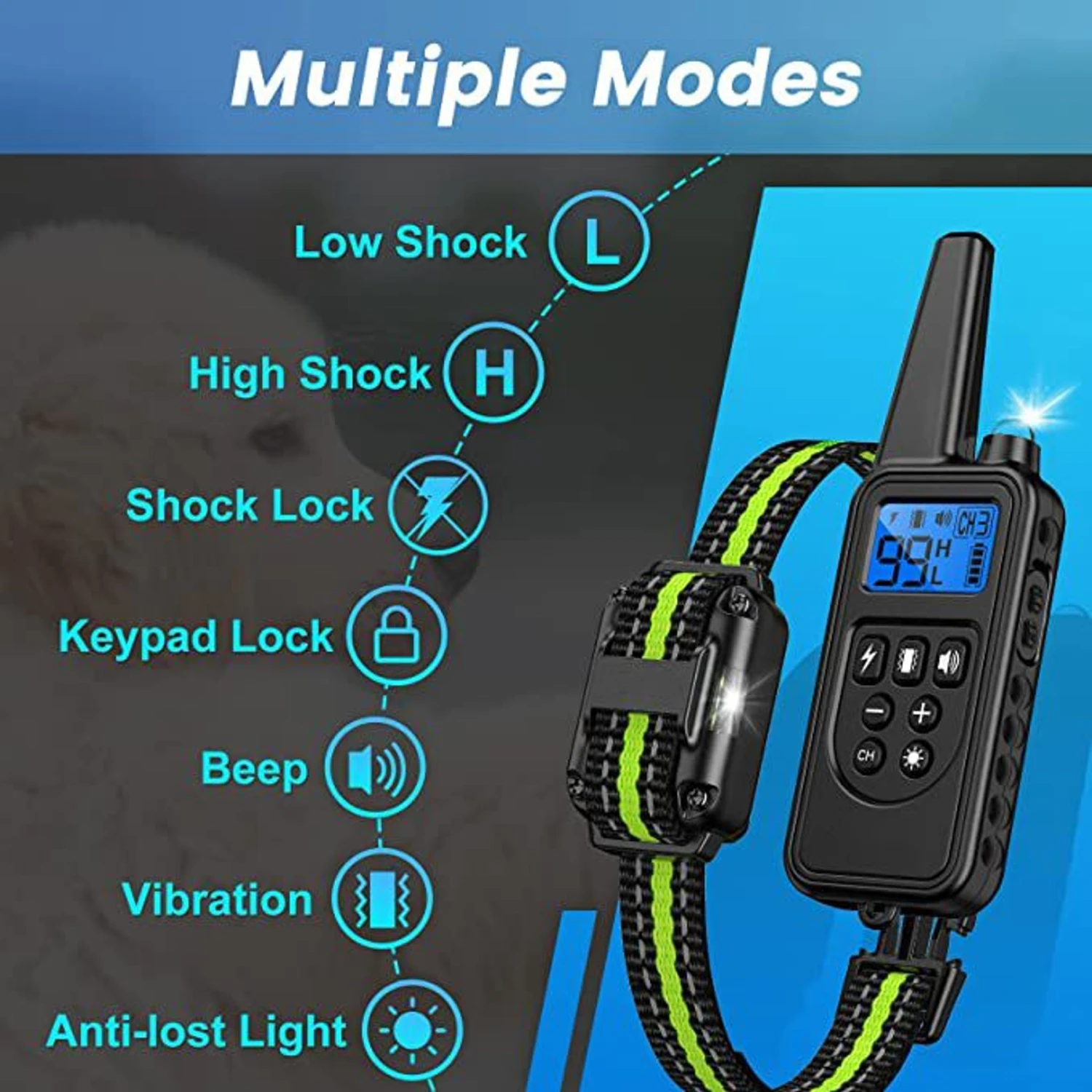 Luckypets 2600-ft Remote Range, Rechargeable & Waterproof Dog Collar, Black 2 Luckypets 2600-ft Remote Range, Rechargeable & Waterproof Dog Collar, Black - Image 2