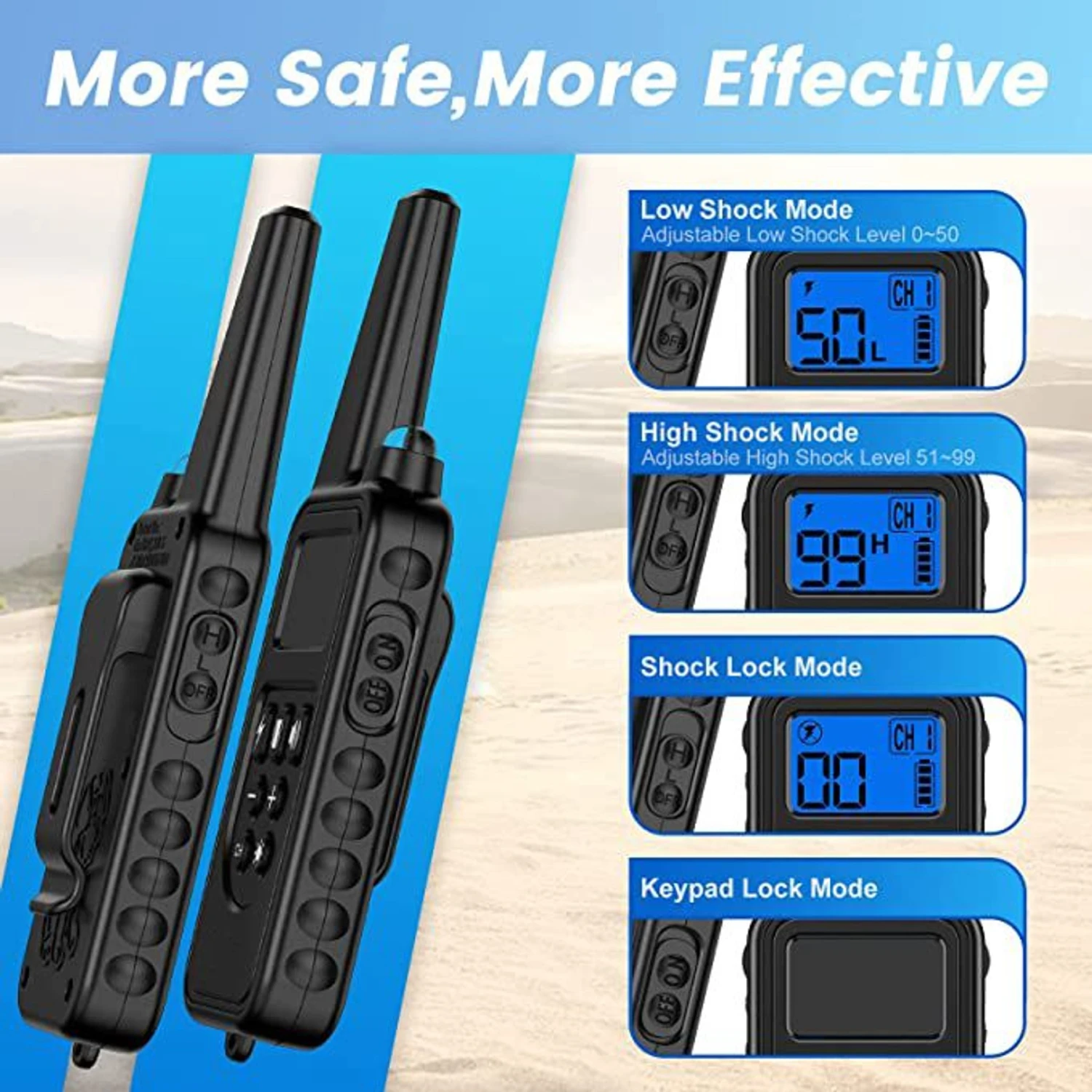 Luckypets 2600-ft Remote Range, Rechargeable & Waterproof Dog Collar, Black 3 Luckypets 2600-ft Remote Range, Rechargeable & Waterproof Dog Collar, Black - Image 3