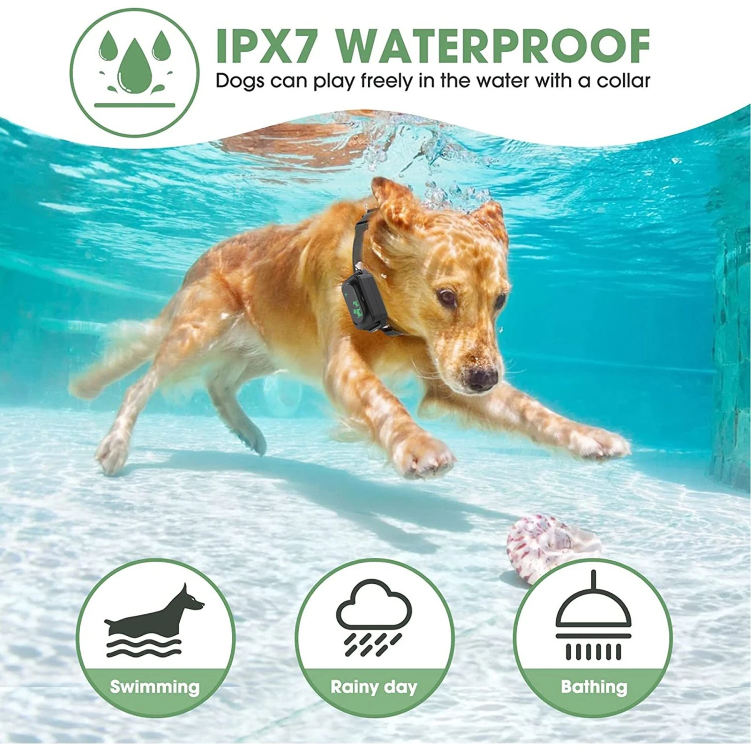 Luckypets Rechargeable Shock Collar With Beep, Vibration & Shock Modes Dog Training Collar, Black 6 Luckypets Rechargeable Shock Collar With Beep, Vibration & Shock Modes Dog Training Collar, Black - Image 6