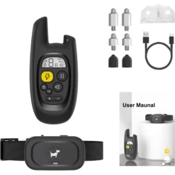 Luckypets Rechargeable Training Collar With Beep, Vibration & Shock Training Modes Dog Collar, Black -Pawsphoria Sales Store 853566 PT8. AC SS1800 V1687455024