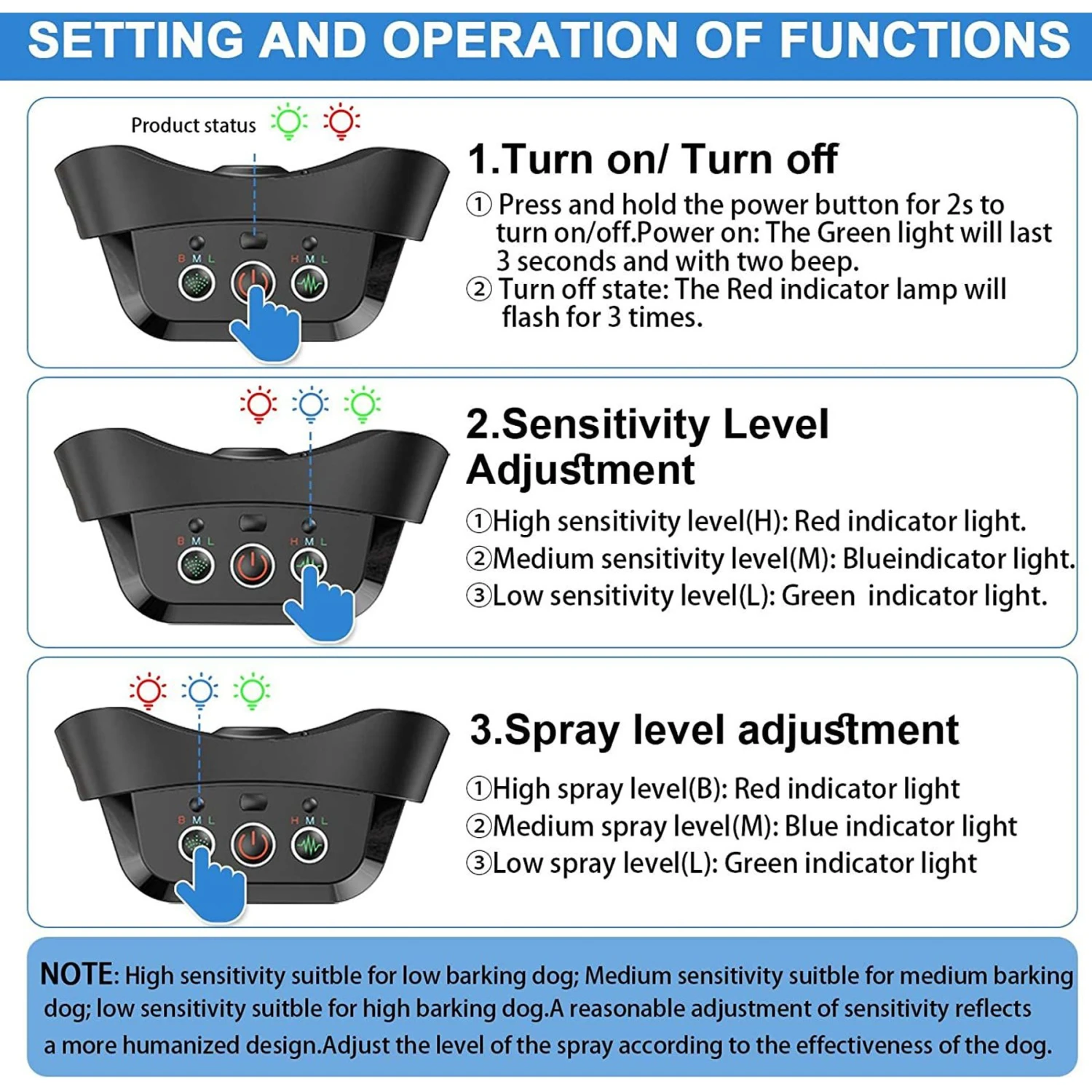 Luckypets Auto Citronella Dog Bark Collar, Black 5 Luckypets Auto Citronella Dog Bark Collar, Black - Image 5