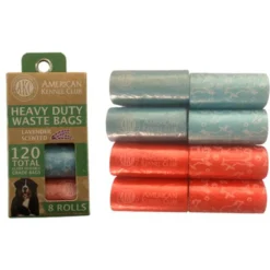 American Kennel Club Dog Pattern Dog Waste Bag, 120 Count, Lavender Scent