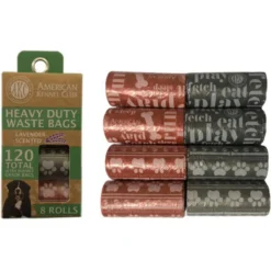 American Kennel Club Typography Pattern Dog Waste Bag, 120 Count, Lavender Scent