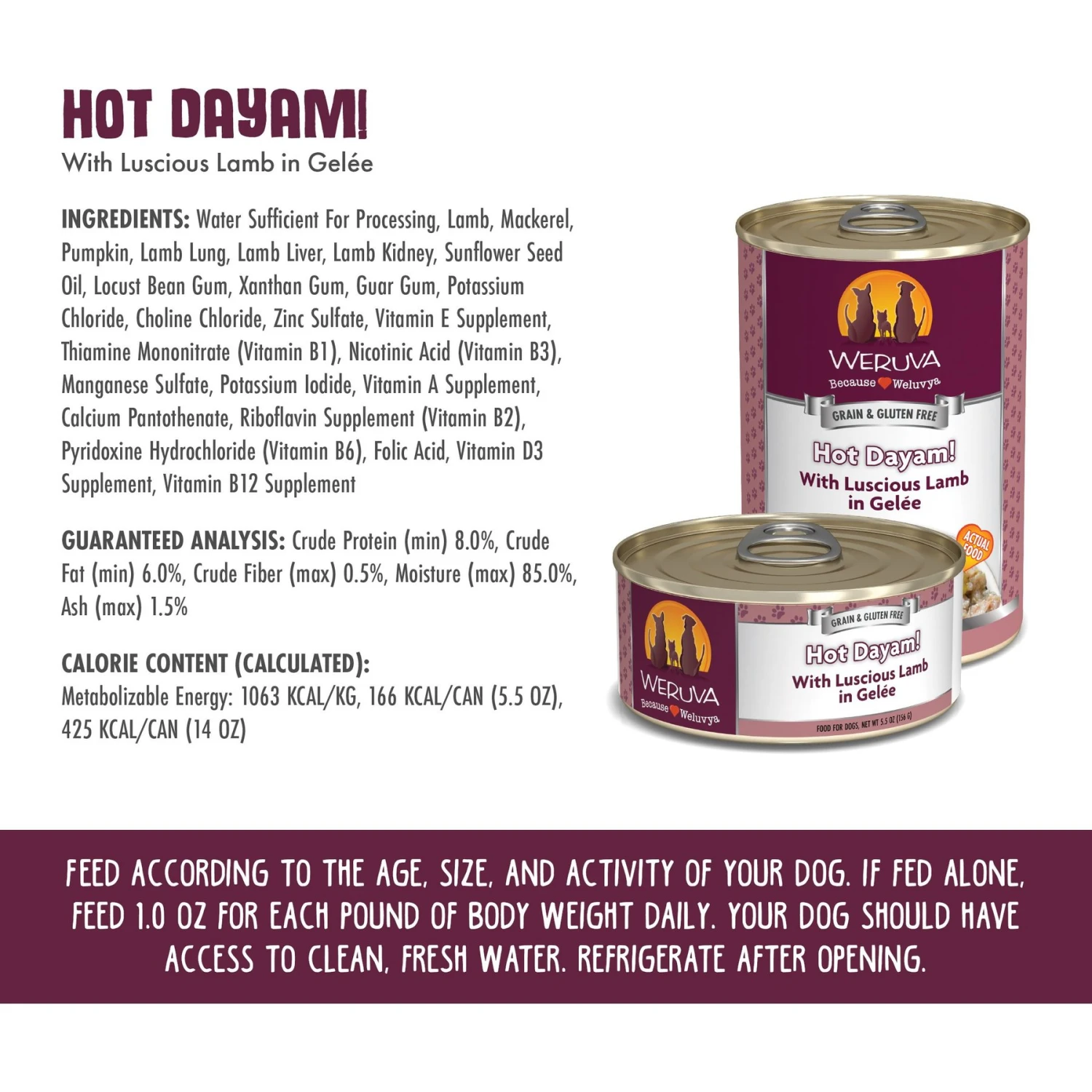 Weruva Hot Dayam! With Luscious Lamb In Gelee Grain-Free Canned Dog Food 4 Weruva Hot Dayam! With Luscious Lamb In Gelee Grain-Free Canned Dog Food - Image 4