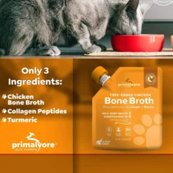 Primalvore Free Range Chicken Bone Broth With Collagen + Turmeric Dog & Cat Food Topping, 12-oz Bag, 6 Count 8 Primalvore Free Range Chicken Bone Broth With Collagen + Turmeric Dog & Cat Food Topping, 12-oz Bag, 6 Count -Pawsphoria Sales Store 871302 PT3. AC SS1800 V1688393246