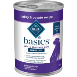 Blue Buffalo Basics Skin & Stomach Care Grain-Free Turkey & Potato Senior Canned Dog Food
