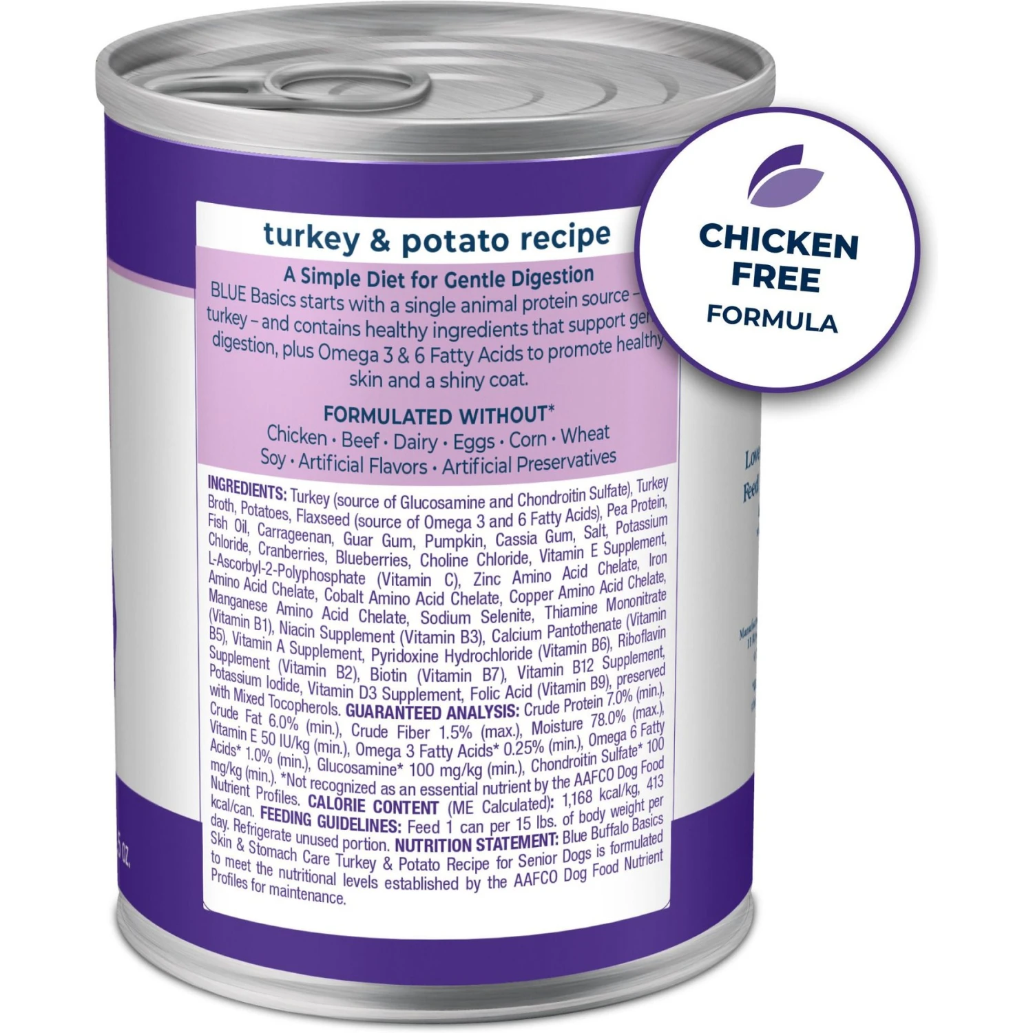 Blue Buffalo Basics Skin & Stomach Care Grain-Free Turkey & Potato Senior Canned Dog Food 2 Blue Buffalo Basics Skin & Stomach Care Grain-Free Turkey & Potato Senior Canned Dog Food - Image 2