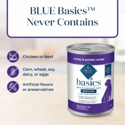 Blue Buffalo Basics Skin & Stomach Care Grain-Free Turkey & Potato Senior Canned Dog Food 14 Blue Buffalo Basics Skin & Stomach Care Grain-Free Turkey & Potato Senior Canned Dog Food -Pawsphoria Sales Store 88193 PT5. AC SS1800 V1646253745