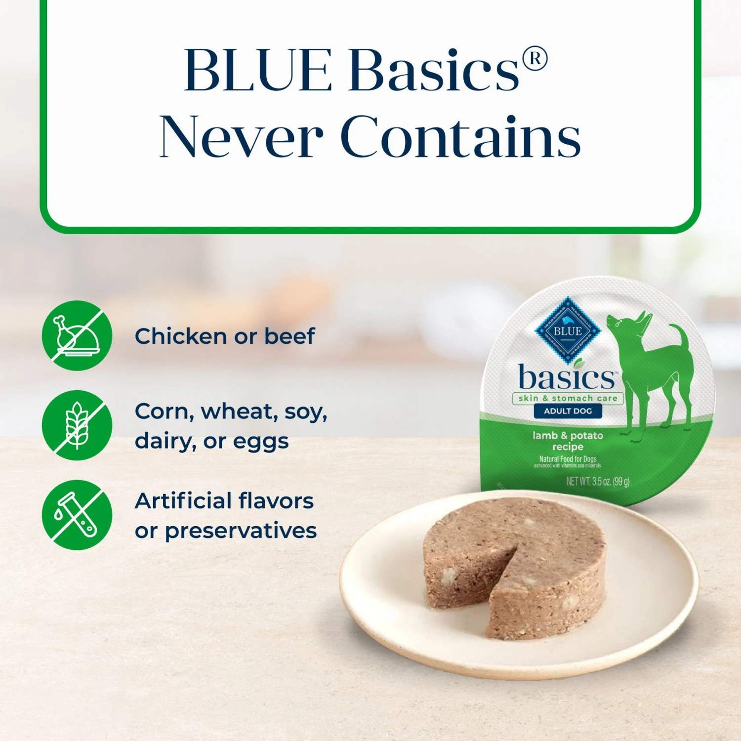 Blue Buffalo Basics Skin & Stomach Care Grain-Free Lamb & Potato Small Breed Adult Wet Dog Food 6 Blue Buffalo Basics Skin & Stomach Care Grain-Free Lamb & Potato Small Breed Adult Wet Dog Food - Image 6