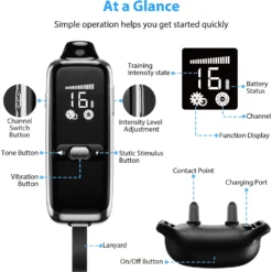 Petdiary T300 Waterproof Dog Remote Training Collar, Black -Pawsphoria Sales Store 892774 PT6. AC SS1800 V1689631591