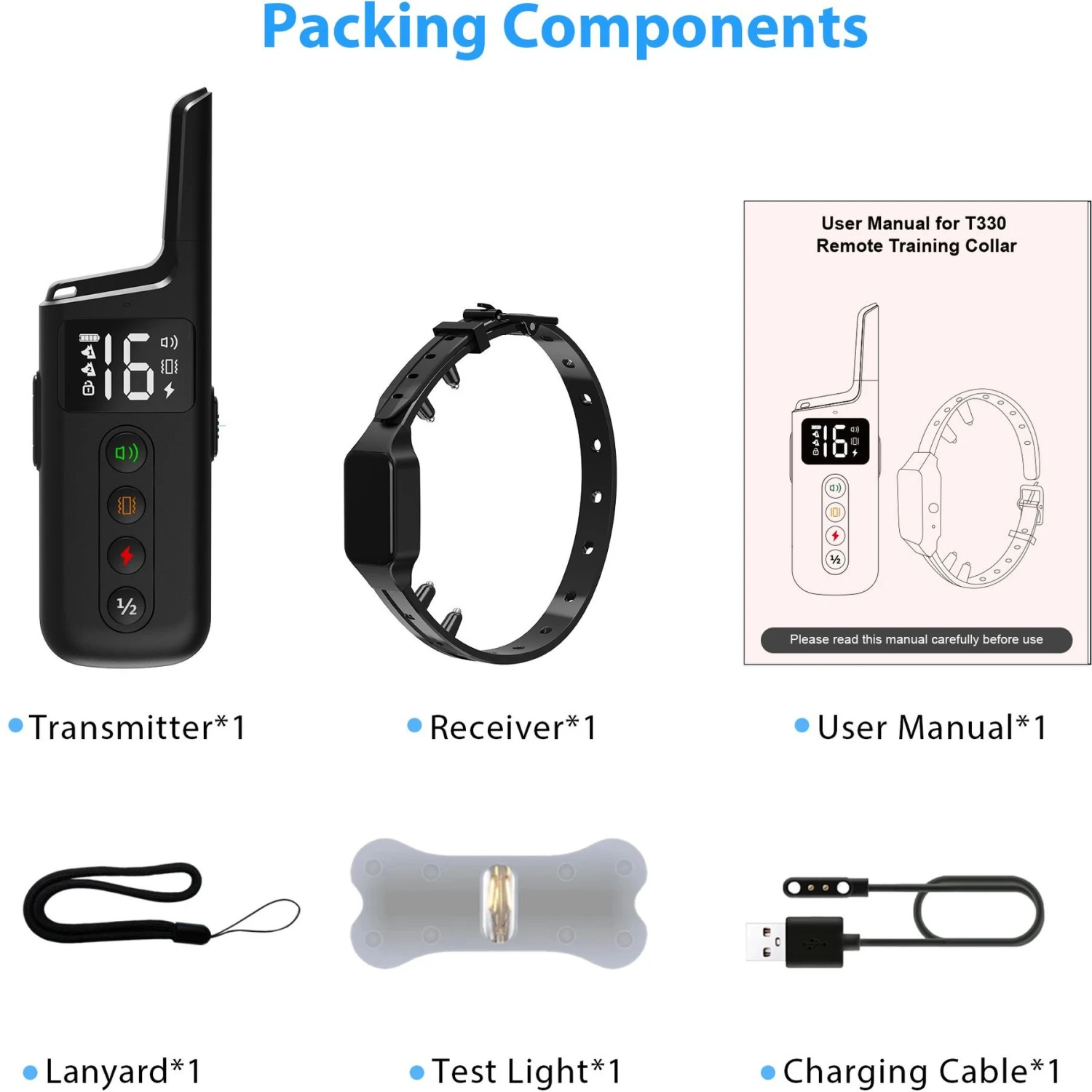 Petdiary T330 Waterproof Dog Remote Training Collar, Black 9 Petdiary T330 Waterproof Dog Remote Training Collar, Black - Image 9