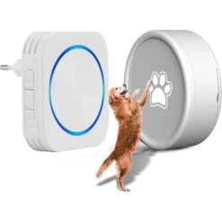 Shele Smart Doorbell With 4 Working Modes & 58 Ringtones Dog Doorbell, White