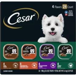 Cesar Classic Loaf In Sauce Beef Recipe, Filet Mignon, Grilled Chicken & Porterhouse Steak Flavors Variety Pack Grain-Free Small Breed Adult Wet Dog Food Trays & Cesar Poultry Variety Pack With Real Chicken, Turkey & Duck Grain-Free Small Breed Adult Wet Dog Food Trays -Pawsphoria Sales Store 916334 PT5. AC SS1800 V1689883893