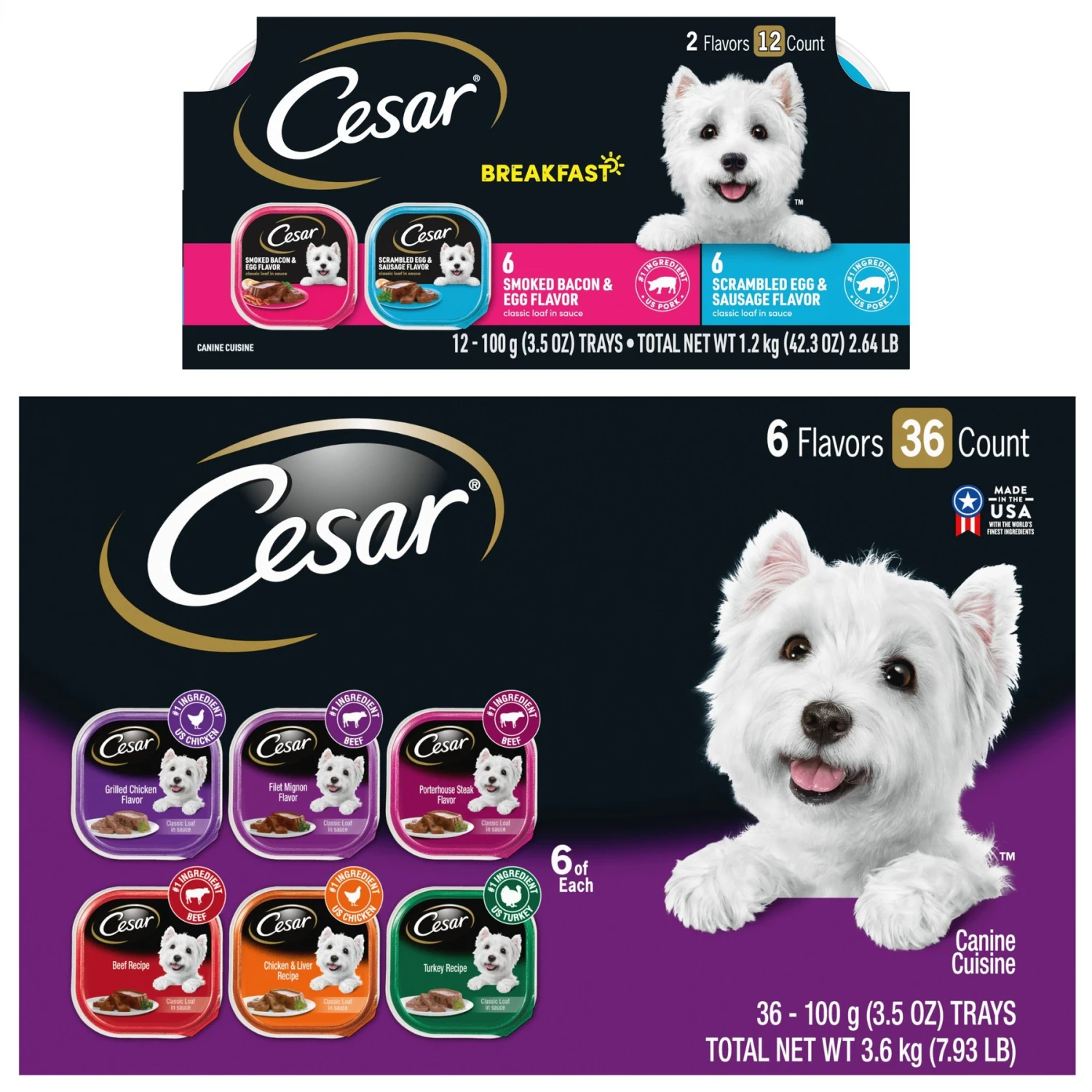Cesar Classic Loaf In Sauce Variety Pack Grain-Free Small Breed Adult Wet Dog Food Trays & Cesar Breakfast Classic Loaf In Sauce Variety Pack Small Breed Adult Wet Dog Food Trays 1 Cesar Classic Loaf In Sauce Variety Pack Grain-Free Small Breed Adult Wet Dog Food Trays & Cesar Breakfast Classic Loaf In Sauce Variety Pack Small Breed Adult Wet Dog Food Trays