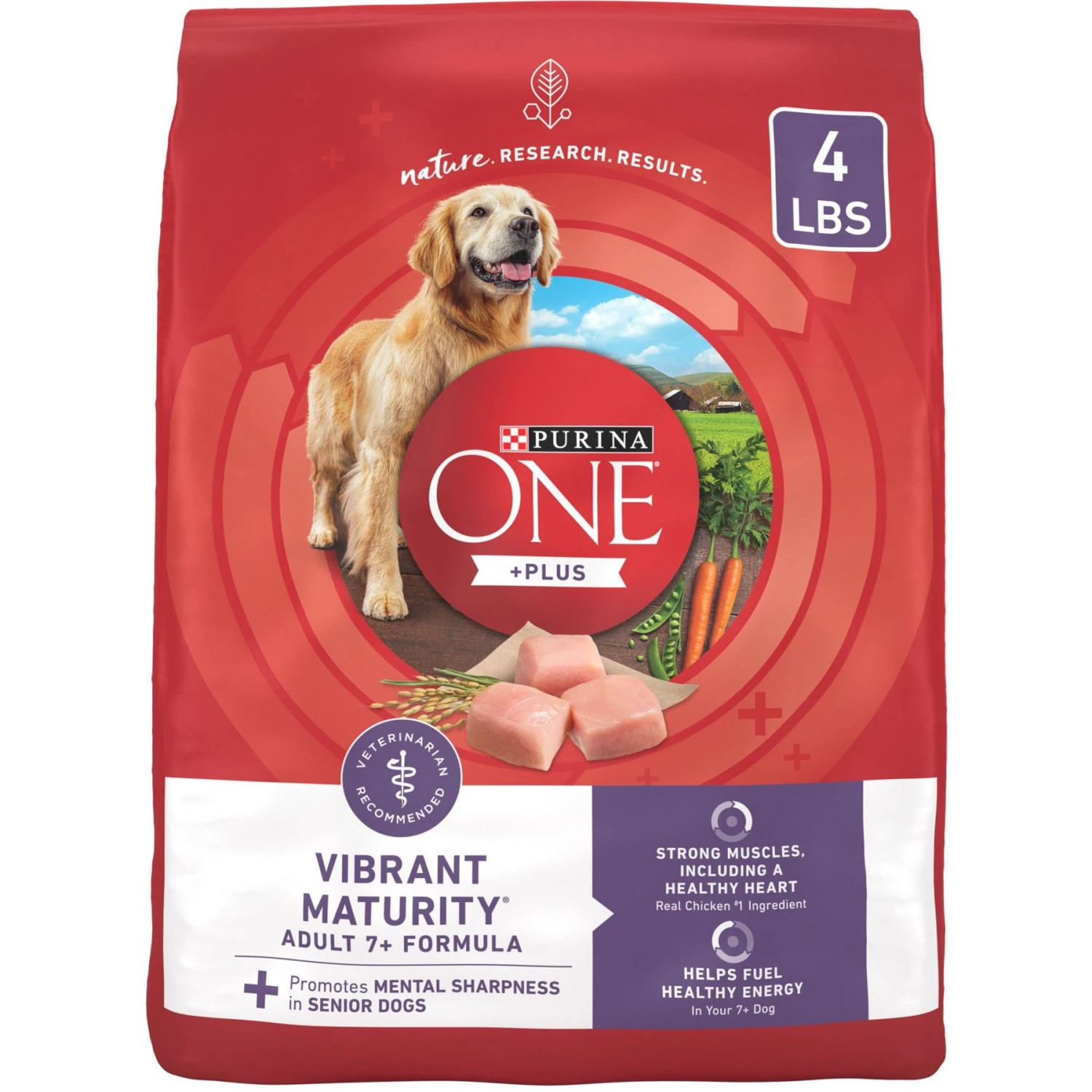 Purina ONE High Protein + Vibrant Maturity 7 Plus Formula Dry Senior Dog Food 1 Purina ONE High Protein + Vibrant Maturity 7 Plus Formula Dry Senior Dog Food
