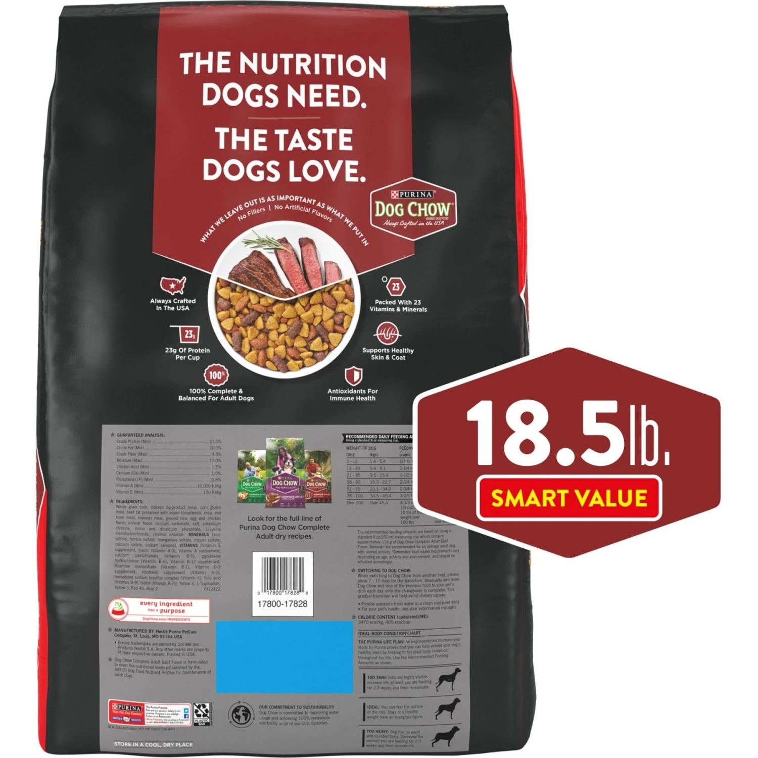 Dog Chow Kibble Beef Flavor Complete Dry Dog Food, 18.5-lb Bag 2 Dog Chow Kibble Beef Flavor Complete Dry Dog Food, 18.5-lb Bag - Image 2