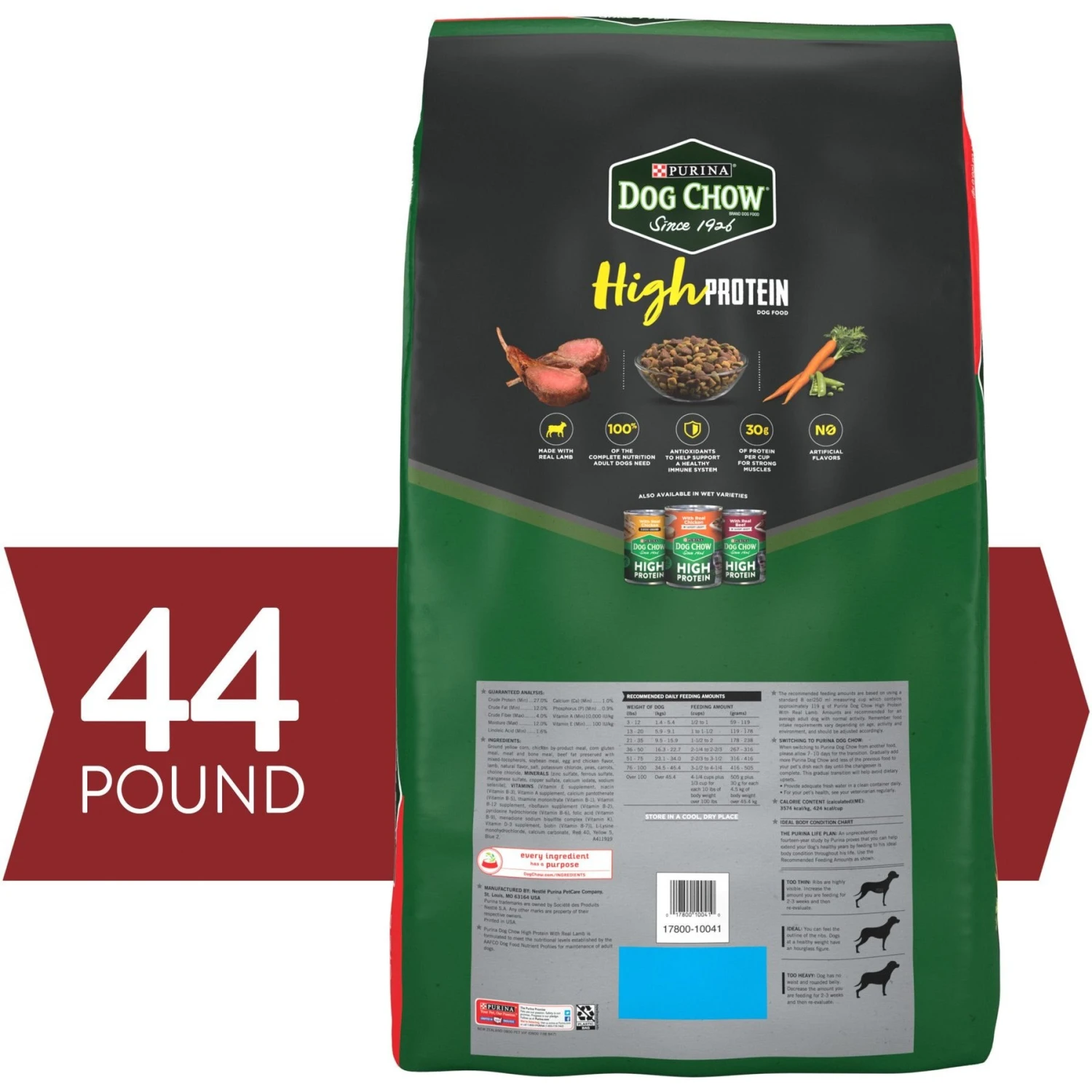 Dog Chow High Protein Recipe With Real Lamb & Beef Flavor Dry Dog Food, 44-lb Bag 2 Dog Chow High Protein Recipe With Real Lamb & Beef Flavor Dry Dog Food, 44-lb Bag - Image 2