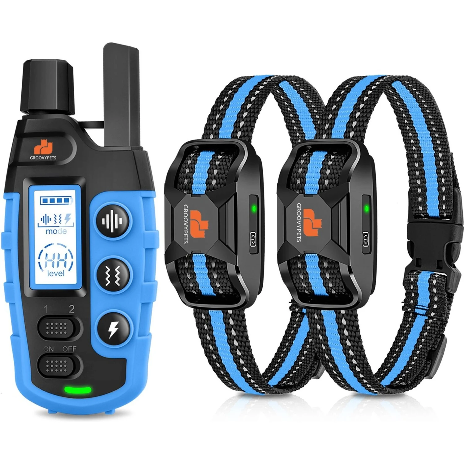 GroovyPets 1100 Yard Remote Two Dog Training Shock Dog Collar 1 GroovyPets 1100 Yard Remote Two Dog Training Shock Dog Collar