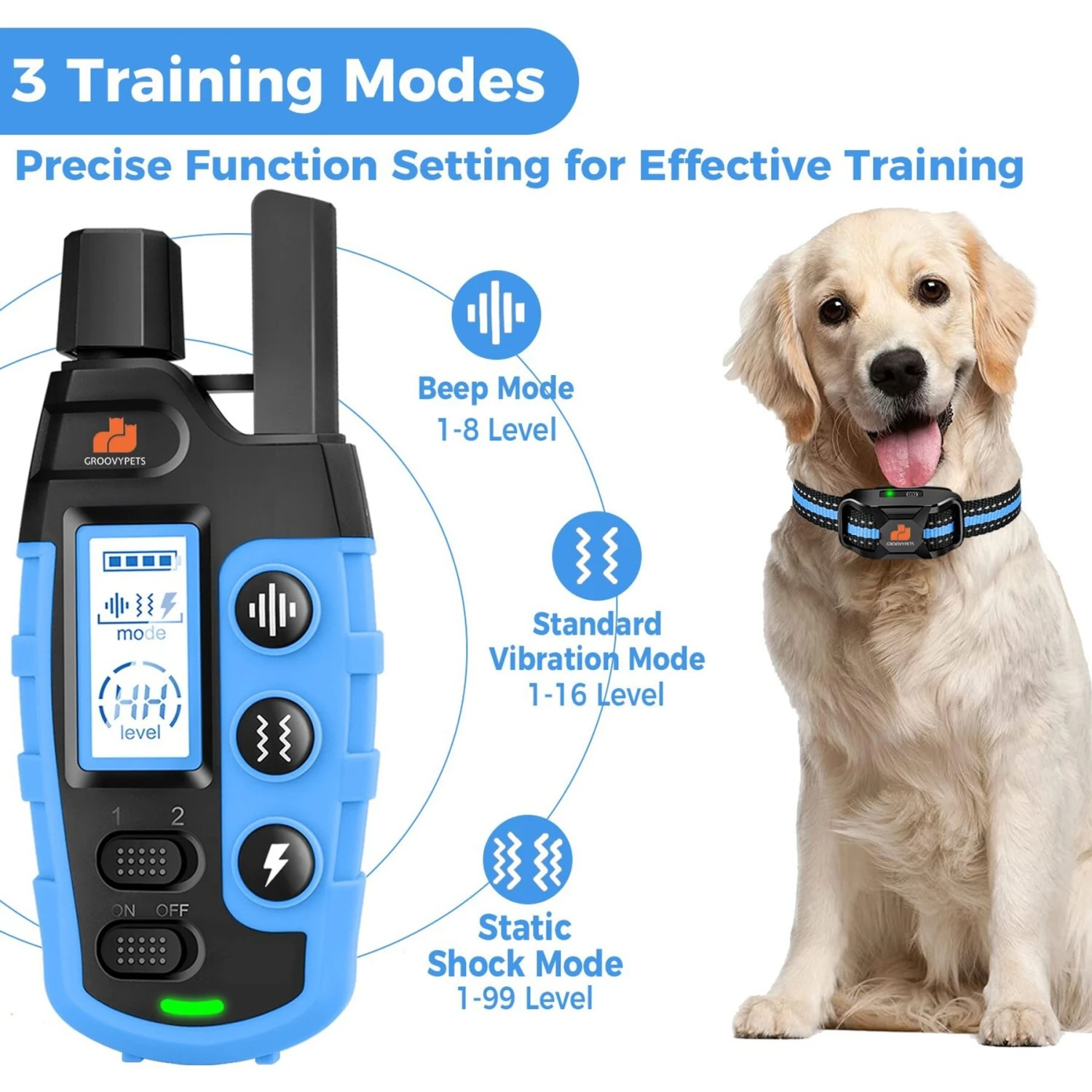 GroovyPets 1100 Yard Remote Two Dog Training Shock Dog Collar 2 GroovyPets 1100 Yard Remote Two Dog Training Shock Dog Collar - Image 2