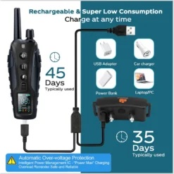 GroovyPets 1100 Yard Remote Two Dog Training Collar System -Pawsphoria Sales Store 922606 PT6. AC SS1800 V1690821711