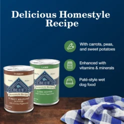 Blue Buffalo Homestyle Recipe Variety Pack Adult Lamb & Turkey Canned Dog Food, 12.5-oz, Case Of 6 -Pawsphoria Sales Store 922774 PT3. AC SS1800 V1691587033
