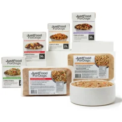 JustFoodForDogs Variety Pack Frozen Human-Grade Fresh Dog Food & JustFoodForDogs Pantry Fresh Human-Grade Non-GMO Variety Pack Fresh Dog Food, 12.5-oz Pouch, Case Of 8