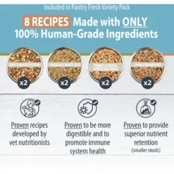 JustFoodForDogs Variety Pack Frozen Human-Grade Fresh Dog Food & JustFoodForDogs Pantry Fresh Human-Grade Non-GMO Variety Pack Fresh Dog Food, 12.5-oz Pouch, Case Of 8 -Pawsphoria Sales Store 933446 PT6. AC SS1800 V1692304039