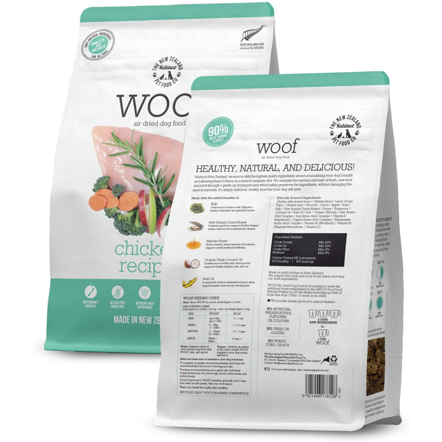 The New Zealand Natural Pet Food Co. Woof Chicken Air Dried Dog Food, 26.5-oz Bag 2 The New Zealand Natural Pet Food Co. Woof Chicken Air Dried Dog Food, 26.5-oz Bag - Image 2