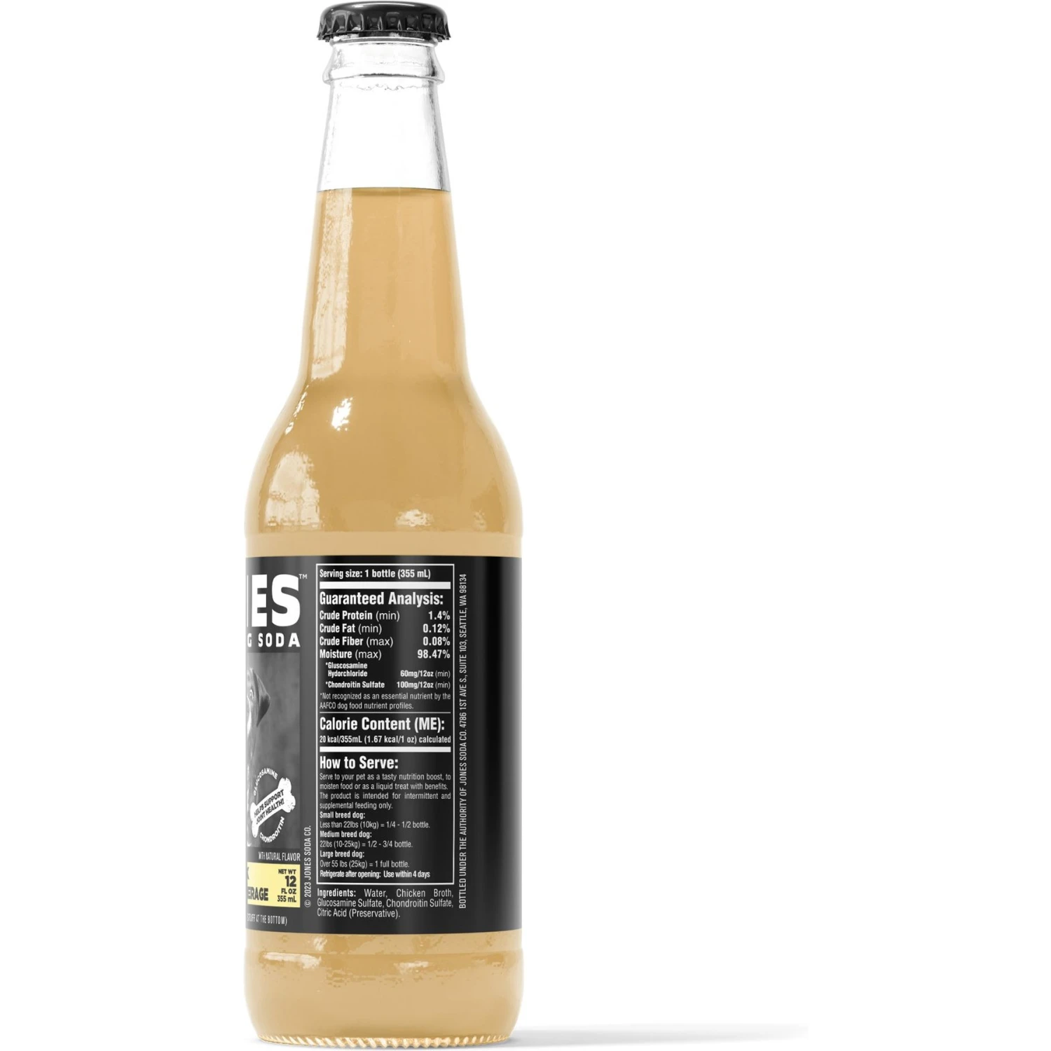 JONES Craft Soda For Dogs Savory Chicken Recipe Dog Food Topping, 12-oz Bottle, 4 Count 2 JONES Craft Soda For Dogs Savory Chicken Recipe Dog Food Topping, 12-oz Bottle, 4 Count - Image 2