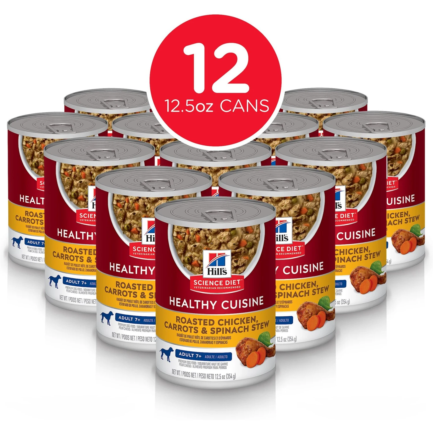 Hill's Science Diet Adult 7+ Healthy Cuisine Roasted Chicken, Carrots & Spinach Stew Canned Dog Food 2 Hill's Science Diet Adult 7+ Healthy Cuisine Roasted Chicken, Carrots & Spinach Stew Canned Dog Food - Image 2