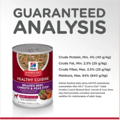 Hill's Science Diet Adult Healthy Cuisine Braised Beef, Carrots & Peas Stew Canned Dog Food 15 Hill's Science Diet Adult Healthy Cuisine Braised Beef, Carrots & Peas Stew Canned Dog Food -Pawsphoria Sales Store 94006 PT6. AC SS1800 V1598145655