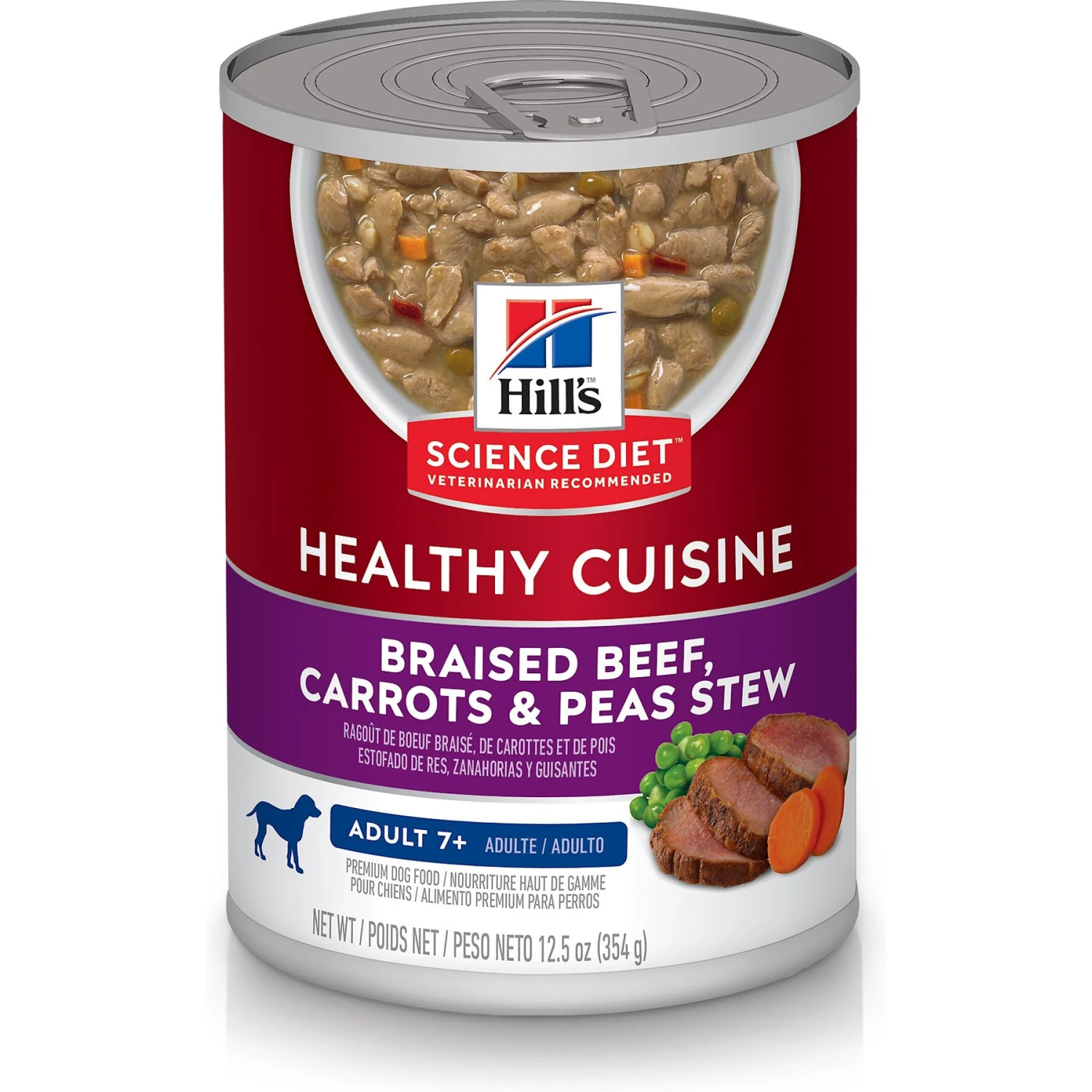 Hill's Science Diet Adult 7+ Healthy Cuisine Braised Beef, Carrots & Peas Stew Canned Dog Food 1 Hill's Science Diet Adult 7+ Healthy Cuisine Braised Beef, Carrots & Peas Stew Canned Dog Food