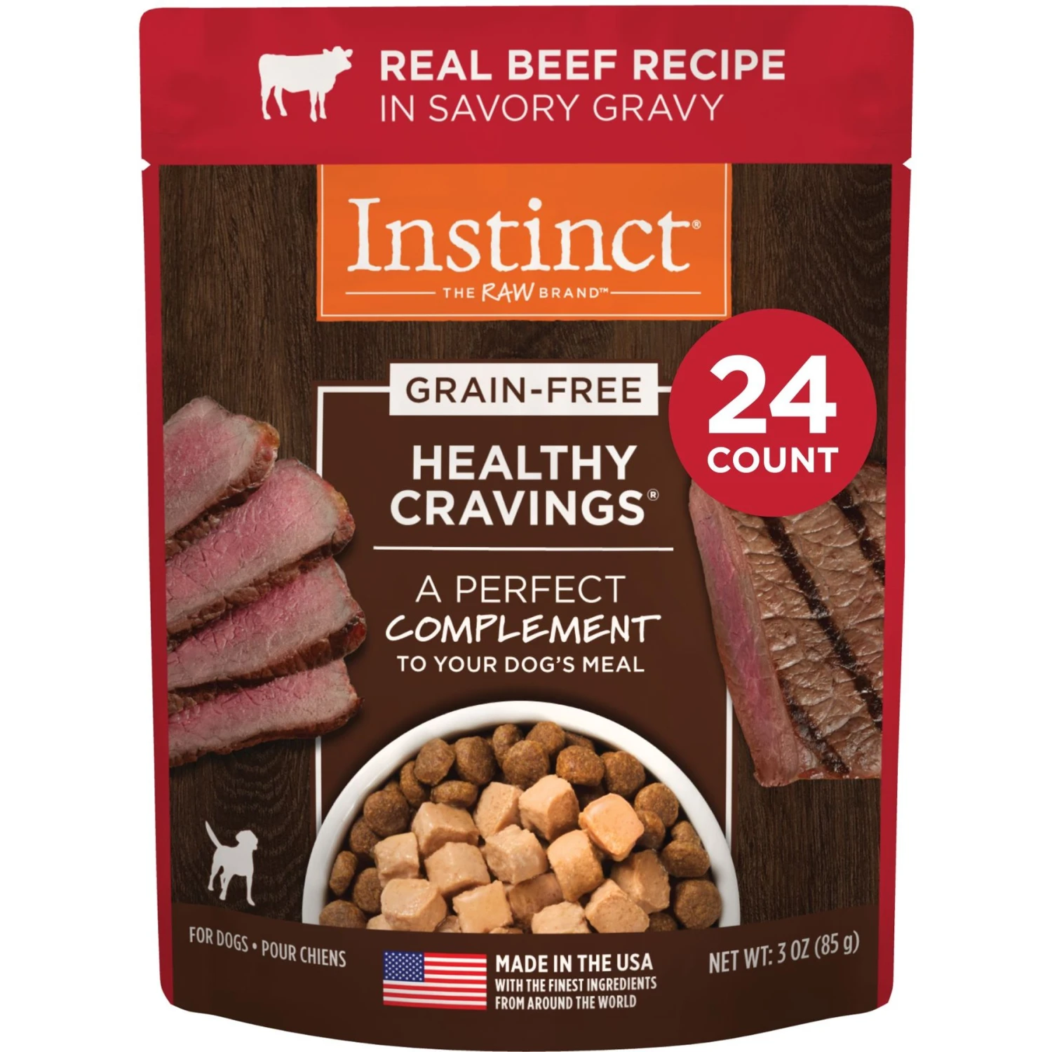 Instinct Healthy Cravings Grain-Free Cuts & Gravy Real Beef Recipe Wet Dog Food Topper 1 Instinct Healthy Cravings Grain-Free Cuts & Gravy Real Beef Recipe Wet Dog Food Topper