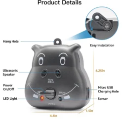 Hoistspark Safe Ultrasonic With Adjustable Ultrasonic Level Dog Bark Control Training, Black -Pawsphoria Sales Store 943982 PT7. AC SS1800 V1695051898