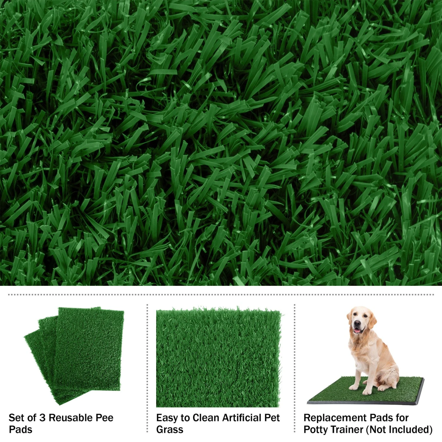 Pet Adobe Artificial Grass Replacement Mats, Large: 20 X 30-in, 3 Count 4 Pet Adobe Artificial Grass Replacement Mats, Large: 20 X 30-in, 3 Count - Image 4