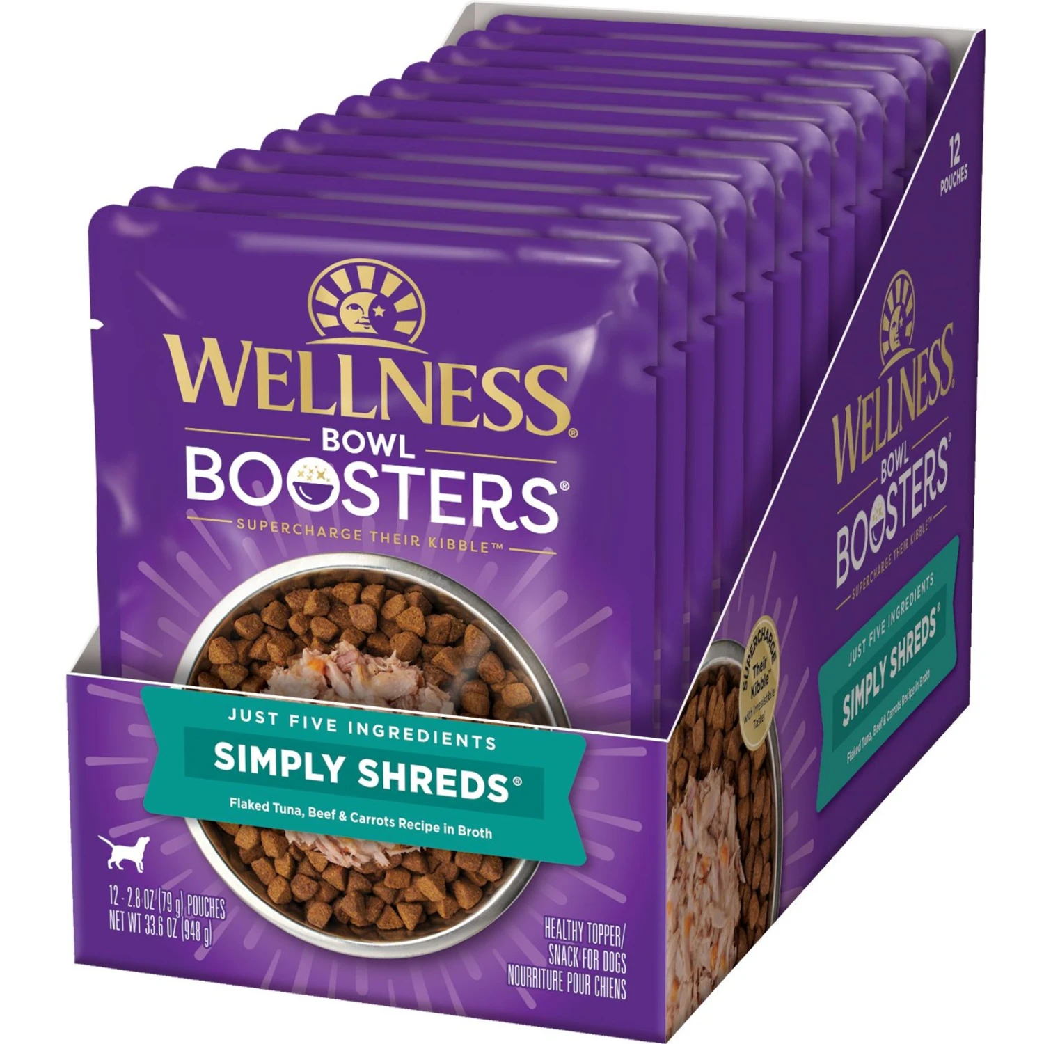 Wellness Bowl Boosters Simply Shreds Tuna, Beef & Carrots Natural Grain-Free Wet Dog Food Mixer Or Topper, 2.8-oz Pouch, Case Of 12 & Wellness Bowl Boosters Simply Shreds Chicken Liver & Broccoli Natural Grain-Free Wet Dog Food Mixer Or Topper, 2.8-oz Pouch, Case Of 12 2 Wellness Bowl Boosters Simply Shreds Tuna, Beef & Carrots Natural Grain-Free Wet Dog Food Mixer Or Topper, 2.8-oz Pouch, Case Of 12 & Wellness Bowl Boosters Simply Shreds Chicken Liver & Broccoli Natural Grain-Free Wet Dog Food Mixer Or Topper, 2.8-oz Pouch, Case Of 12 - Image 2