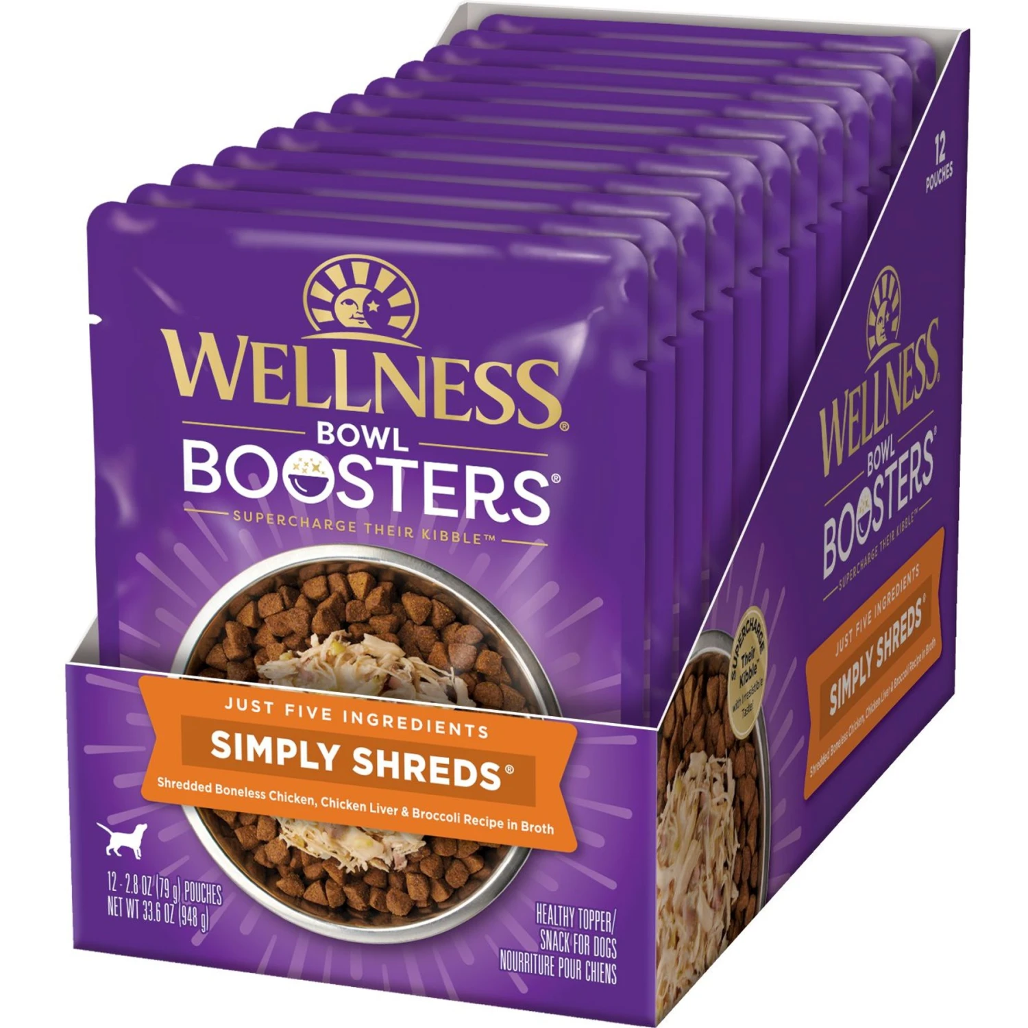 Wellness Bowl Boosters Simply Shreds Tuna, Beef & Carrots Natural Grain-Free Wet Dog Food Mixer Or Topper, 2.8-oz Pouch, Case Of 12 & Wellness Bowl Boosters Simply Shreds Chicken Liver & Broccoli Natural Grain-Free Wet Dog Food Mixer Or Topper, 2.8-oz Pouch, Case Of 12 6 Wellness Bowl Boosters Simply Shreds Tuna, Beef & Carrots Natural Grain-Free Wet Dog Food Mixer Or Topper, 2.8-oz Pouch, Case Of 12 & Wellness Bowl Boosters Simply Shreds Chicken Liver & Broccoli Natural Grain-Free Wet Dog Food Mixer Or Topper, 2.8-oz Pouch, Case Of 12 - Image 6