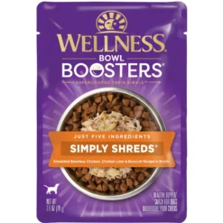 Wellness Bowl Boosters Simply Shreds Tuna, Beef & Carrots Natural Grain-Free Wet Dog Food Mixer Or Topper, 2.8-oz Pouch, Case Of 12 & Wellness Bowl Boosters Simply Shreds Chicken Liver & Broccoli Natural Grain-Free Wet Dog Food Mixer Or Topper, 2.8-oz Pouch, Case Of 12 15 Wellness Bowl Boosters Simply Shreds Tuna, Beef & Carrots Natural Grain-Free Wet Dog Food Mixer Or Topper, 2.8-oz Pouch, Case Of 12 & Wellness Bowl Boosters Simply Shreds Chicken Liver & Broccoli Natural Grain-Free Wet Dog Food Mixer Or Topper, 2.8-oz Pouch, Case Of 12 -Pawsphoria Sales Store 971566 PT6. AC SS1800 V1696339168