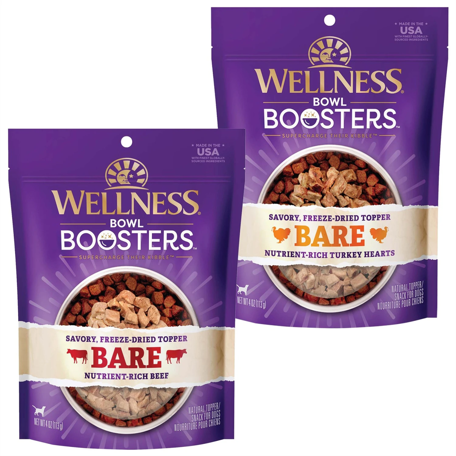 Wellness CORE Bowl Boosters Bare Turkey Freeze-Dried Dog Food Mixer Or Topper & Wellness CORE Bowl Boosters Bare Beef Freeze-Dried Dog Food Mixer Or Topper 1 Wellness CORE Bowl Boosters Bare Turkey Freeze-Dried Dog Food Mixer Or Topper & Wellness CORE Bowl Boosters Bare Beef Freeze-Dried Dog Food Mixer Or Topper