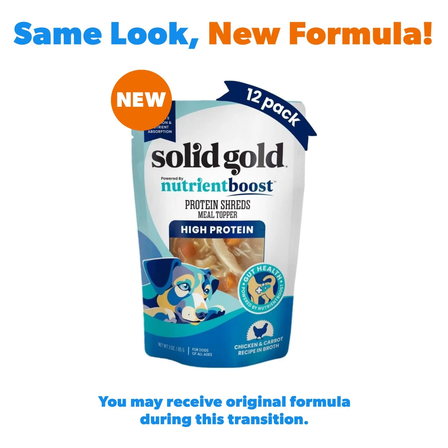 Solid Gold Protein Shred With Real Chicken & Vegetables Dog Food Topping, 3-oz Bag, 12 Count 2 Solid Gold Protein Shred With Real Chicken & Vegetables Dog Food Topping, 3-oz Bag, 12 Count - Image 2