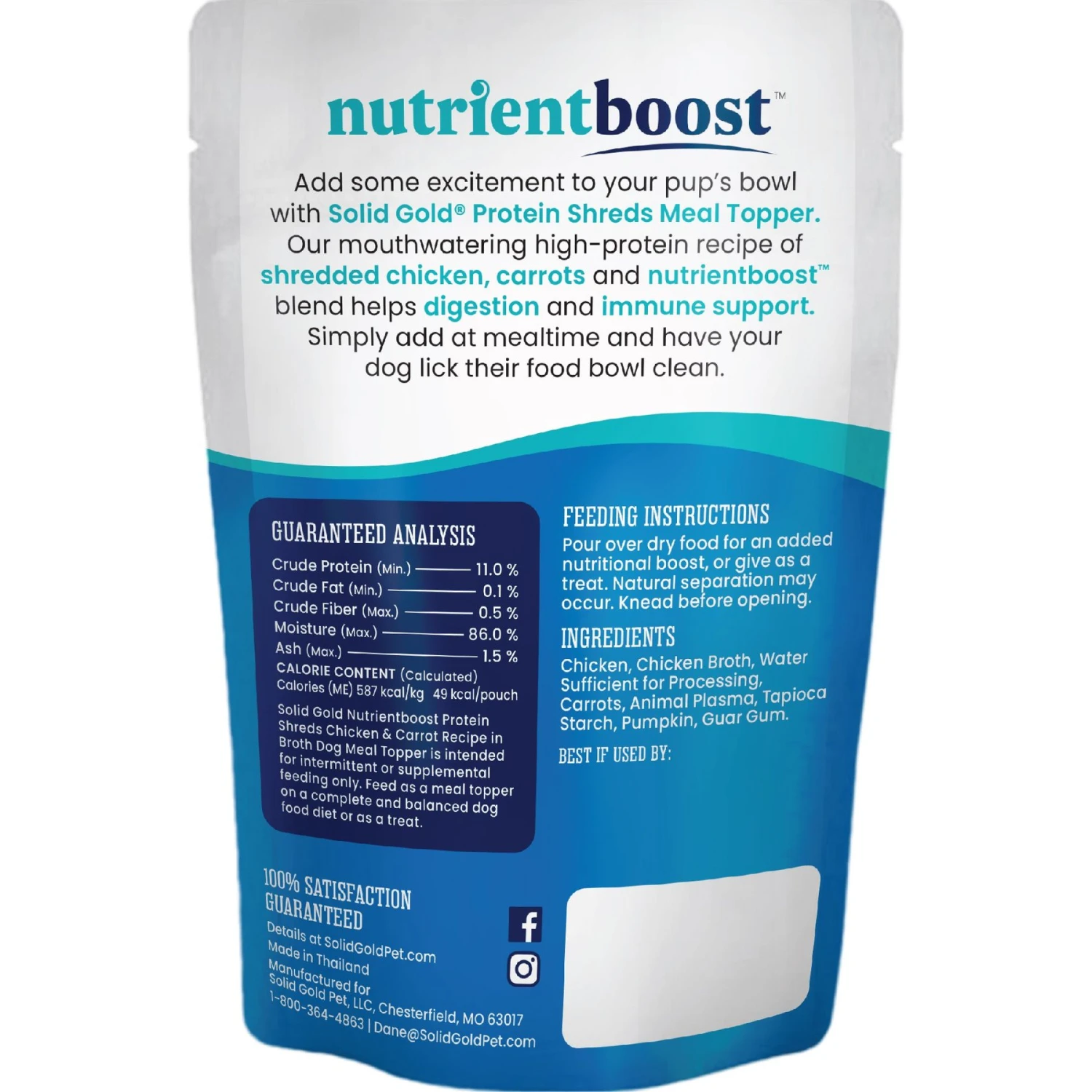 Solid Gold Protein Shred With Real Chicken & Vegetables Dog Food Topping, 3-oz Bag, 12 Count 3 Solid Gold Protein Shred With Real Chicken & Vegetables Dog Food Topping, 3-oz Bag, 12 Count - Image 3