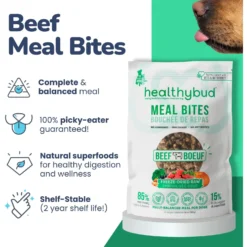 Healthybud Beef Meal Bites Freeze-Dried Dog Food, 14-oz Bag -Pawsphoria Sales Store 992558 PT3. AC SS1800 V1702938491