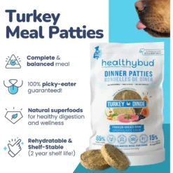 Healthybud Turkey Patties Freeze-Dried Dog Food, 14-oz Bag -Pawsphoria Sales Store 992622 PT3. AC SS1800 V1702938433