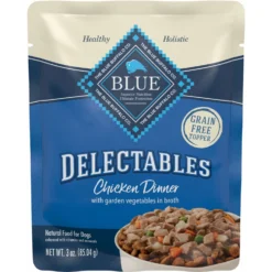 Blue Buffalo Delectables Chicken Dinner Natural Wet Dog Food 3-oz Pouch, Case Of 24